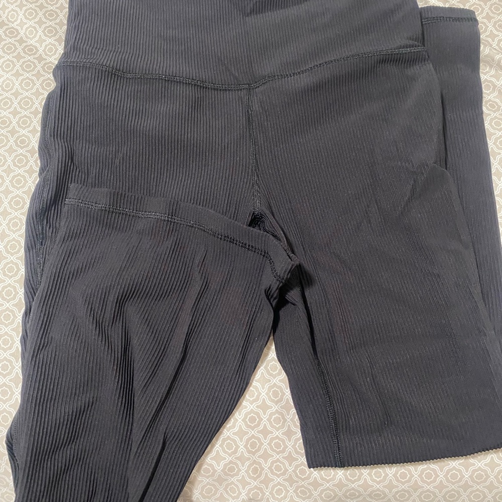 Athleta Black Elation Rib Crop Flare